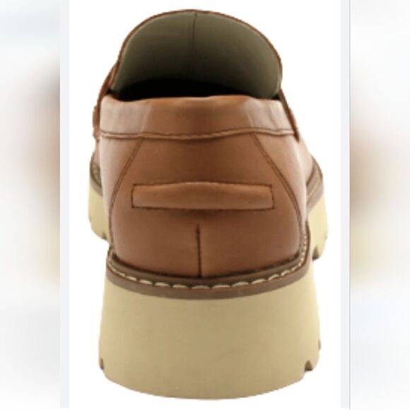 New SANCTUARY Westside Loin light brown leather later lug thick sole heel size 8 - Picture 3 of 6